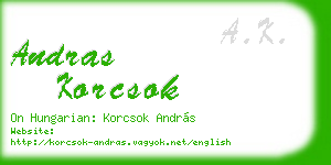 andras korcsok business card